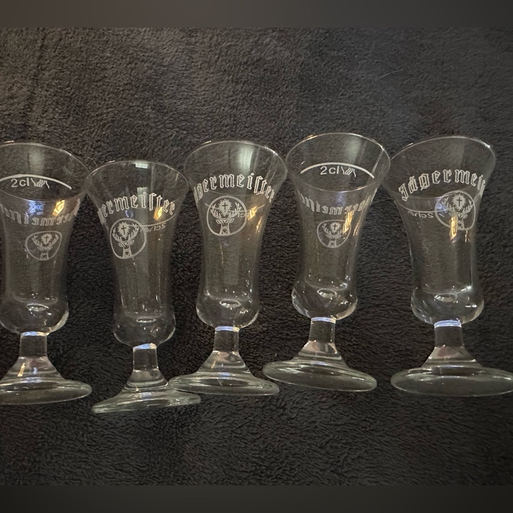 Lot of 5 jagermeister shot glasses